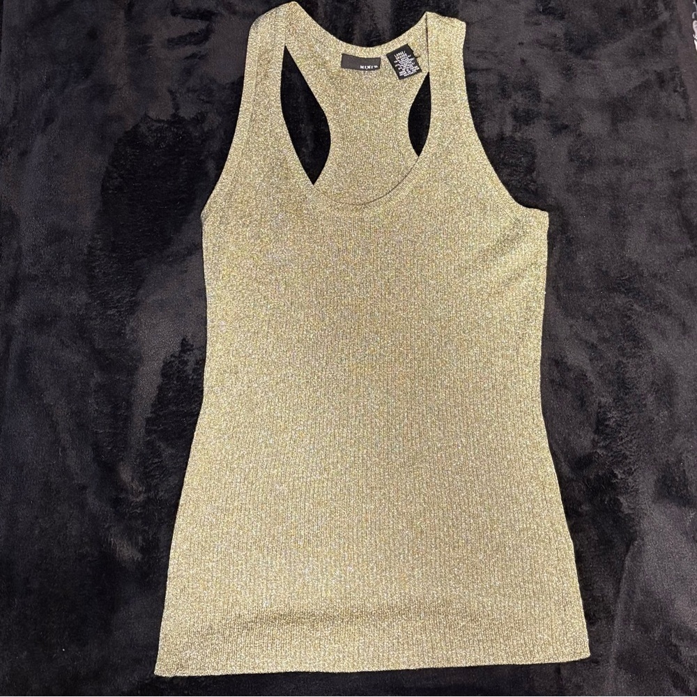 Mixit- Gold Shimmer Sleeveless Women's Top SZ